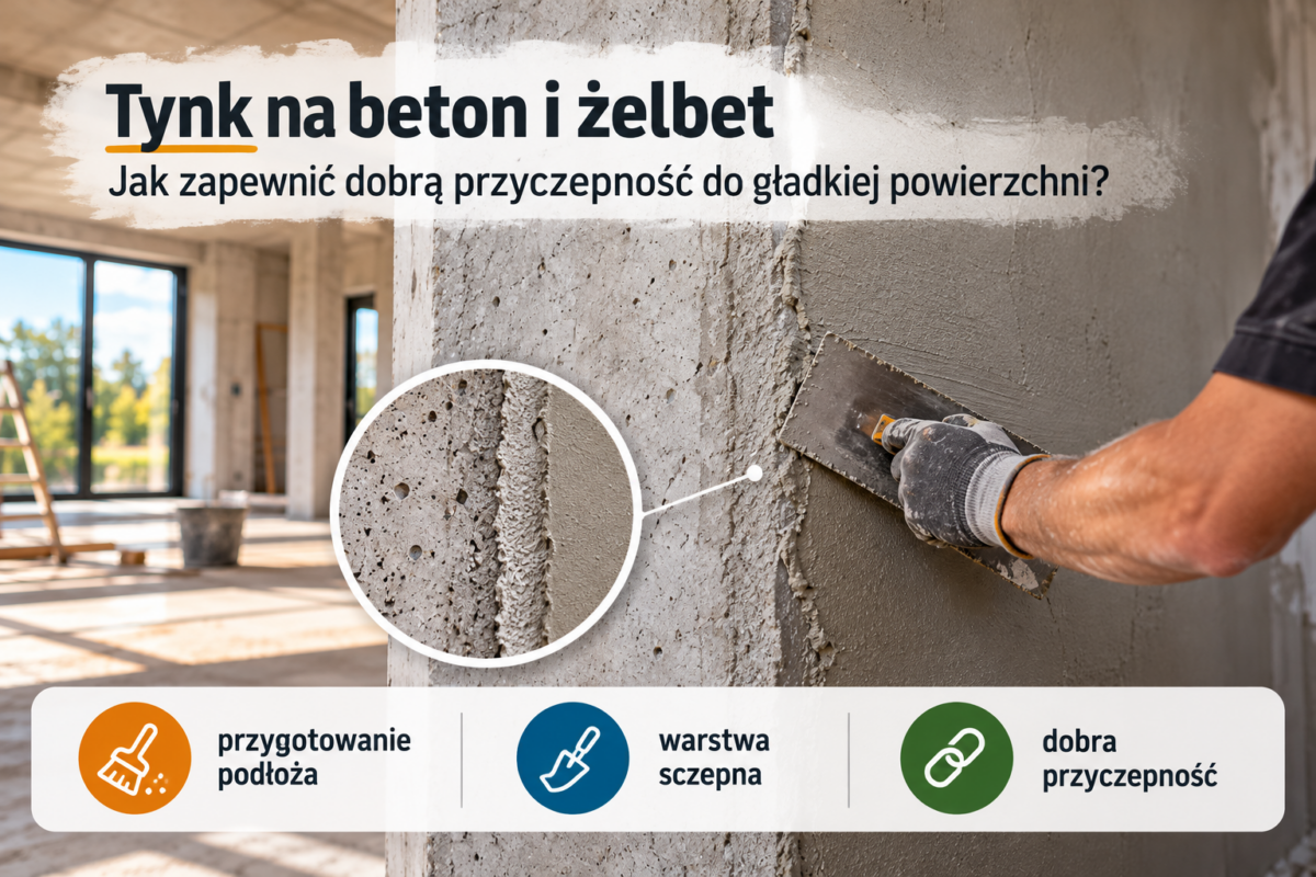 Tynk na beton i żelbet – jak zapewnić dobrą przyczepność do gładkiej powierzchni?